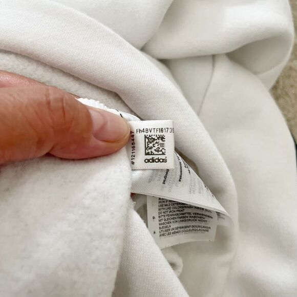 Adidas Classic Stripes Crewneck Long Sleeve Pullover Cotton Blend Sweatshirt - Picture 12 of 13